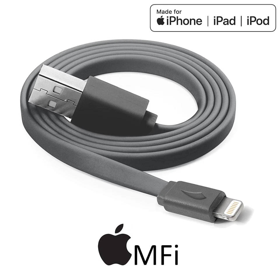 3.3FT USB Fast Charging Cable Cord for iPhone 14 Pro/13 mini/13/12/11, Grey - Image 1 of 4