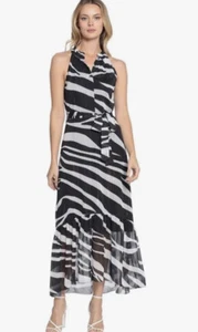 NWT Donna Morgan Halter Maxi Zebra Dress 6 - Picture 1 of 6