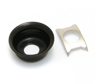 (2 PACOTES) Placa Jack "Cup" embutida preta para Fender Telecaster/Tele® AP-0275-003 - Imagem 1 de 2