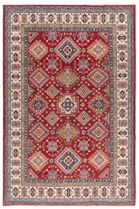 Kazak Alfombra Oriental Anudada a Mano 302x200 cm-Neu, Fine, Carpet, Manta, Rojo - Picture 1 of 13