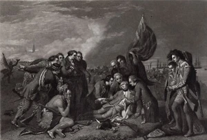 MORTE del generale JAMES WOLFE al QUEBEC 1759 incisione mezzotinta JOHN SARTAIN sc - Foto 1 di 7