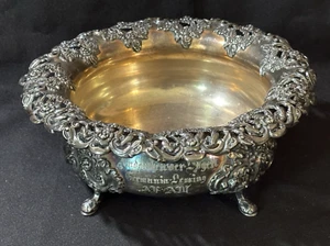 Masonic Antique Meriden Quadruple Silverplate Bowl w/ Feet 1895 Lessing Germany - Picture 1 of 7