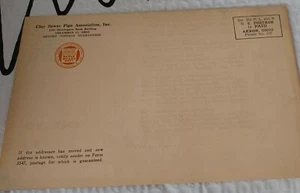 Vintage 1950s Sewer Pipe Association Columbus Ohio Brochure - Picture 1 of 3