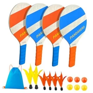 Badminton Set with 4 Paddle Ball Rackets,Yard Camping Games for Teens,Beach - Picture 1 of 7