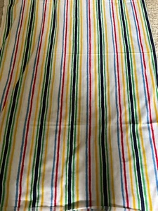 Vintage 64" W x 1-1/2 Yards Striped Bright Colors-White Lightweight Knit Fabric - Picture 1 of 3