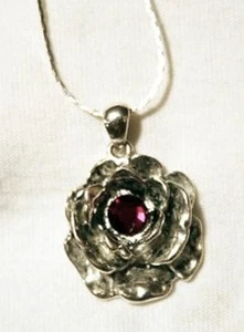 Bellissima collana rosa cavolo argento accentato viola ++++ - Foto 1 di 1