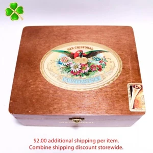 San Cristobal Quintessence Majestic Empty Wood Cigar Box 8.25" x 6.75" x 3.25" - Picture 1 of 10