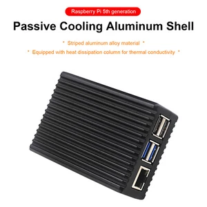 Raspberry Pi 5 Passive Cooling Aluminum Shell Coque en métal Aluminum Alloy Box - Afbeelding 1 van 12