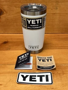Yeti Rambler 20 oz Tumbler WHITE Magslider Lid - Bild 1 von 10