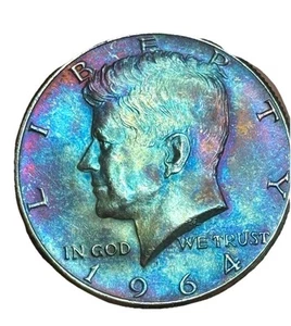 1964 Kennedy Silver Half Dollar Monster Toned . K3 - Picture 1 of 2