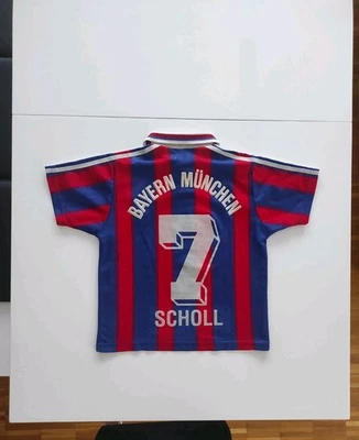 FC Bayern München Trikot „SCHOLL“ #7 1996/1997 Home original Adidas Größe 128 - Bild 1 von 4