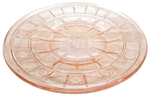 Bicchiere Jeannette 6 pollici Piatti Sherbet Depressione Rosa Anni 30 Modello Dorico 7 Ct. - Foto 1 di 3