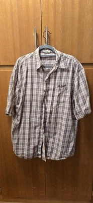 G Unit Plaid Button Up Shirt Men’s XL Brown Short Sleeve Streetwear Hip Hop - Image 1 of 3