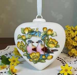 De Colección Hutschenreuther Corazón Adorno de Navidad 1996 Dos Tortugas Palomas Pájaros del Amor - Imagen 1 de 7