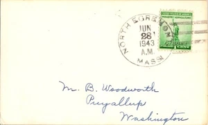 North Egremont Massachusetts - 2 Handstempelstempel - 28. Juni 1943 - Bild 1 von 2