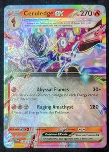 Juego de cartas coleccionables Pokémon Ceruledge EX 036/191 doble raro Surging Sparks casi nuevo/m - Imagen 1 de 2