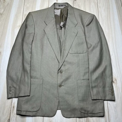 MANI Giorgio Armani Wool Flax Weave Unlined Sport Coat 42R Made In Italy Beige - Image 1 of 4