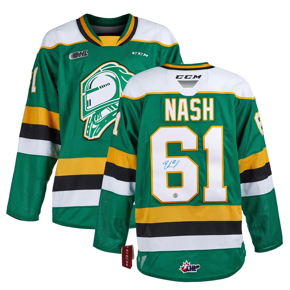 Camiseta deportiva autografiada por Rick Nash London Knights CHL CCM Foto 1 de 2