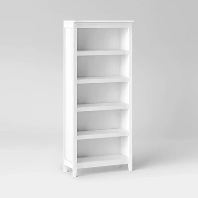 72" Carson 5 Shelf Bookcase White - Threshold: Durable Wood, Modern Design - Image 1 of 4