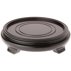 Plymor Black Round Wood Veneer Footed Display Base, 8.375"W x 8.375"D x 1.75"H - Picture 1 of 1