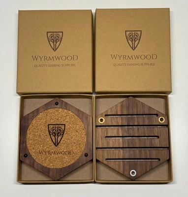 Wyrmwood Black Walnut Magnetic Tabletop Card Tiles / Coasters - Set of 4 - Image 1 of 4