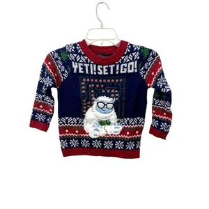 33 Degrees Boys " Yeti Set Go" Christmas Sweater L/6 NWOT - Picture 1 of 8