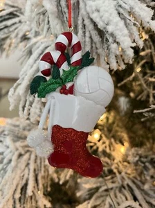 New Kurt Adler 4.3" Volley Ball Sock Ornament Christmas Ornament - Personalize! - Picture 1 of 12