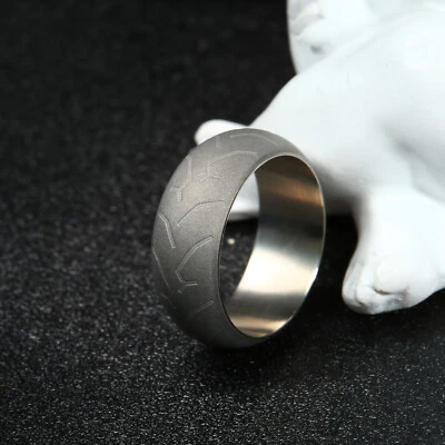 Alianzas de boda con anillo de neumáticos para hombre anillos de moda anillos de compromiso plata cómoda Foto 1 de 4