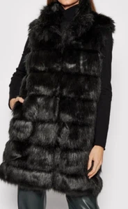 KARL LAGERFELD Weste – STRIPE FAUX FUR GILET Gr. M NEU - Bild 1 von 14