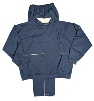 Conjunto de chándal vintage Nike para hombre 2XL azul cortavientos Y2K chaqueta activa pantalones Foto 1 de 4