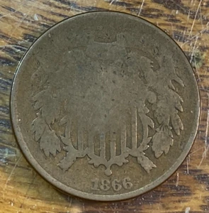 1866 Two Cent Piece Nice Original AG/Good CHRC - Picture 1 of 2