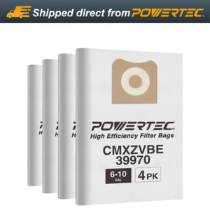 POWERTEC 75072-P2 Filter Bags Replacement for CMXZVBE39970 Fine Dust Wet/Dry Vac - Picture 1 of 7