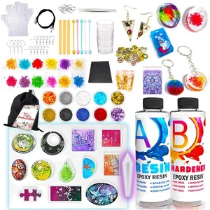 Epoxidharz Set Anfänger Schmuck Gießen Kit mit Formen Farben Zubehör 80 Stück - Bild 1 von 2
