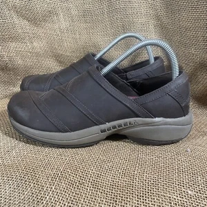Merrell Primo Patch Espresso Leather Comfort Slip On Shoes Clogs Women’s Sz 9.5 - Picture 1 of 6