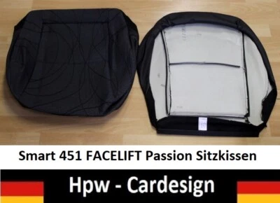 Originale Smart 451 cuscino sedile fodere coprisedili R+L Passion nero - Immagine 1 di 4