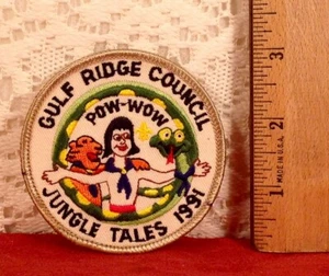 Vintage Patch 1991 POW WOW Gulf Ridge Council Jungle Tales - Picture 1 of 2