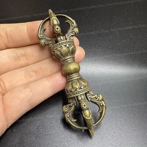 Nepalesisches fünfspeicheniges Vajra Dorje reines Kupfer Ritualwerkzeug - Bild 1 von 9