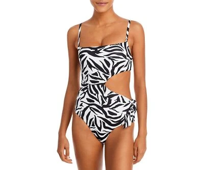 Traje de baño Aqua Swim Sashed Cutout de una pieza negro talla múltiple pequeña Foto 1 de 2