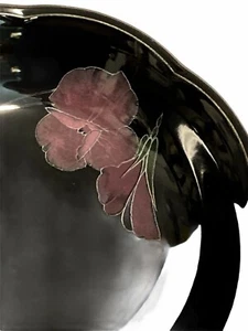 Mikasa Rondo-Tango Dishes Black w/Lavender Florals Dinner Plate - Picture 1 of 4
