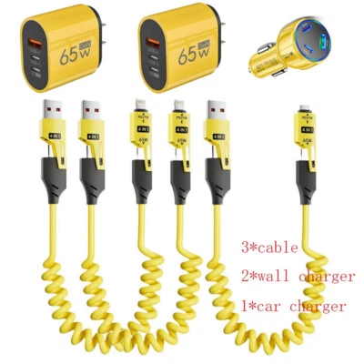 Paquete de 4 cargadores USB C súper rápidos universales tipo C sincronización de datos para iPhone 16 15 14 X Foto 1 de 4