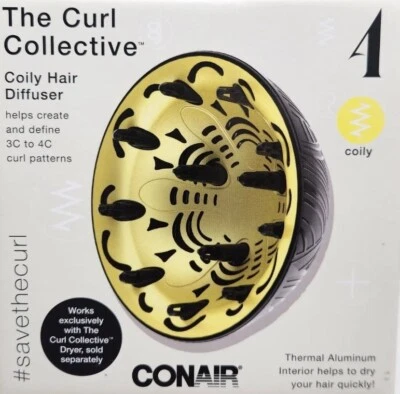 Difusor de cabello grueso Conair The Curl Collective 4 bobinas patrones de rizo de 3c a 4c  Foto 1 de 4