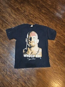 T-shirt vintage WWF Stone Cold Steve Austin 100% puro culo Whoop nera L 1998 candeggina  - Foto 1 di 6