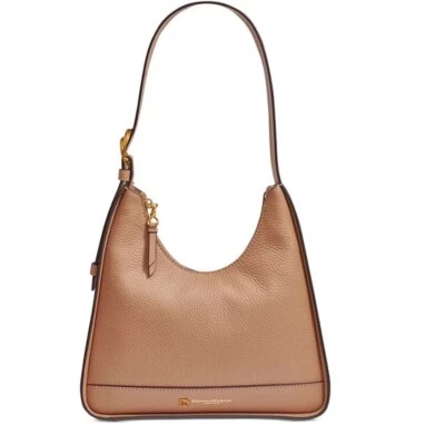 Bolso de Hombro Donna Karan Cedarhurst Cuero Pequeño Hobo - Tostado/Fawn Foto 1 de 4
