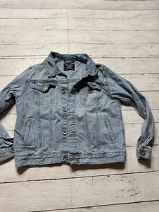 Place Kids Classic Blue Long Sleeve Casual Fit Trendy Jean Denim Jacket Sz M 7/8 - Picture 1 of 4