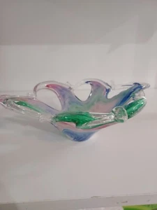 Mehrfarbiges Murano Kunst Glas Seestern Schüssel Vintage einzigartiges handgeblasenes Glas Italien - Bild 1 von 6