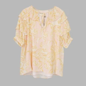 Ted Baker Frisis Pink Yellow Printed Frill Top | Size 2 | UK 10 | New | RRP £150 - Picture 1 of 6