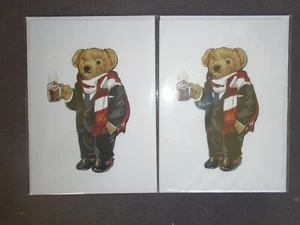 Dos Tarjetas de Vacaciones Ralph Lauren Polo Bear Cacao Vacaciones Oso Navidad Felicitación - Imagen 1 de 8