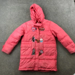 Betty Boop Jacket Girls Medium Pink Full Zip Fleece Lined Puffer Youth Kids - Picture 1 of 15