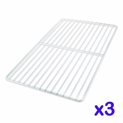 BULK BUY 3 x PLASTIC COATED STEEL WIRE FOOD SAFE FRIDGE FREEZER SHELF 600 X 400