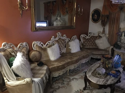 Italian Rococo Antique Couch/Sofa Set, 3 Piece Set Cover